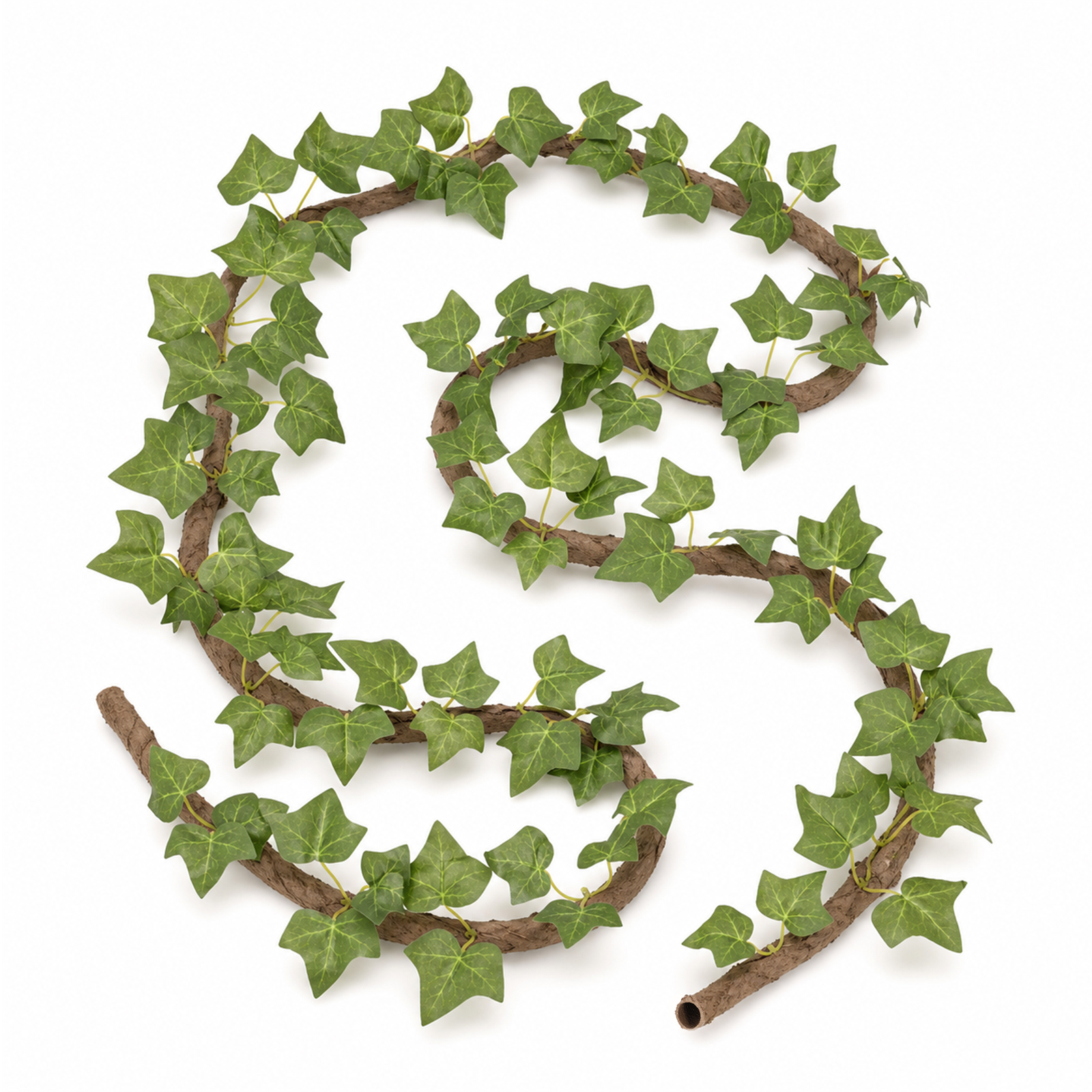 NAHARO artificial ivy vine with realistic green leaves and bark-look hollow tube