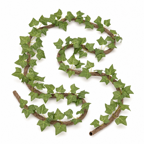 NAHARO artificial ivy vine with realistic green leaves and bark-look hollow tube