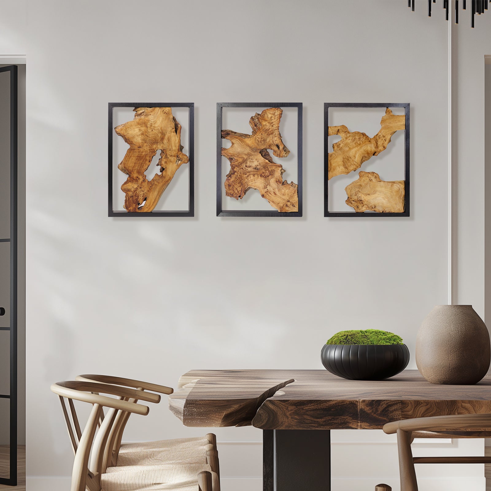 NAHARO Handcrafted Reclaimed Wood Wall Art – Set of 3
