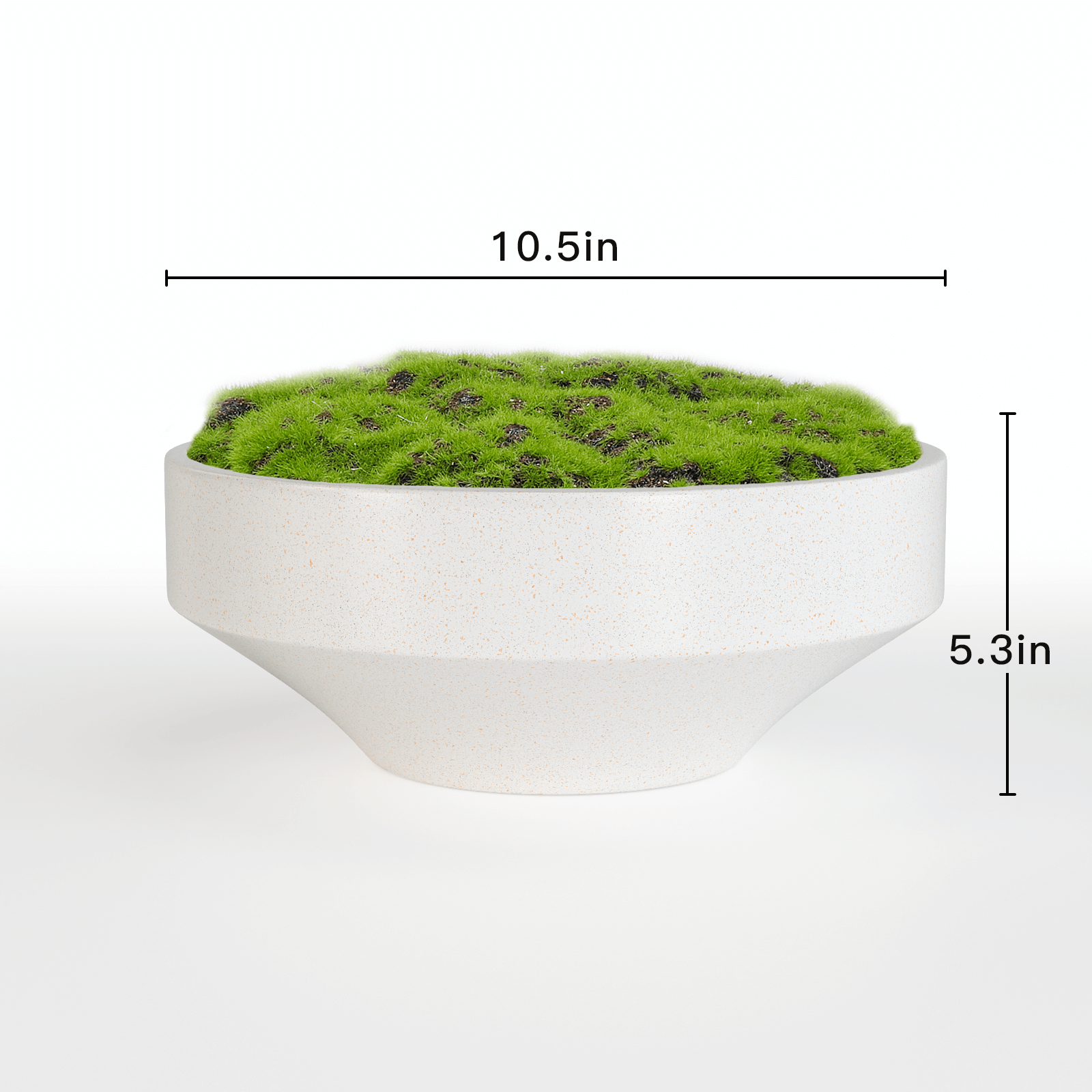 NAHARO Artificial Moss Bowl Centerpiece – White Ceramic, 11 in