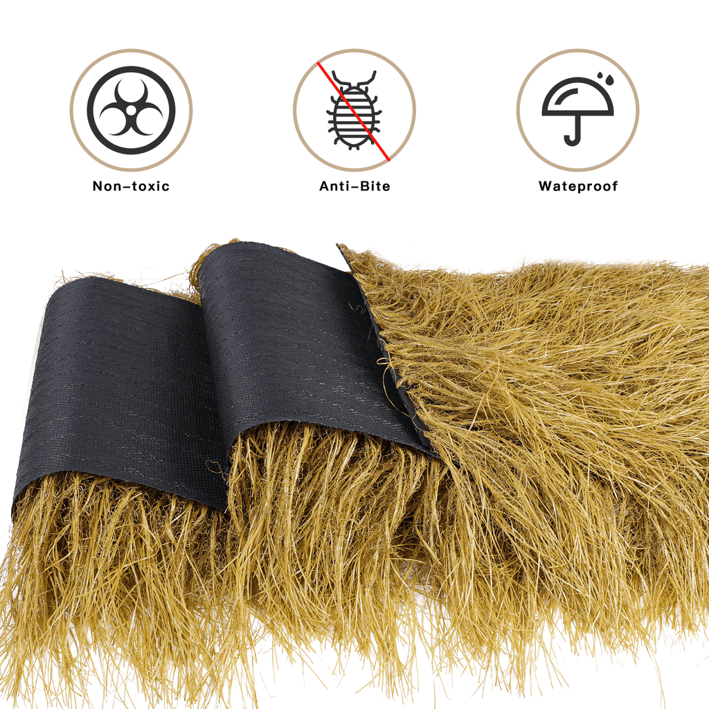 Artificial Thatch Grass Roll with Reinforced Backing