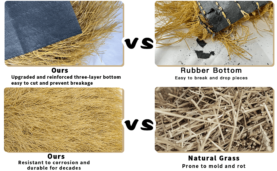Artificial Thatch Grass Roll with Reinforced Backing