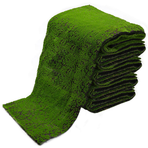 Realistic green artificial moss mat roll, 236 by 40 inches