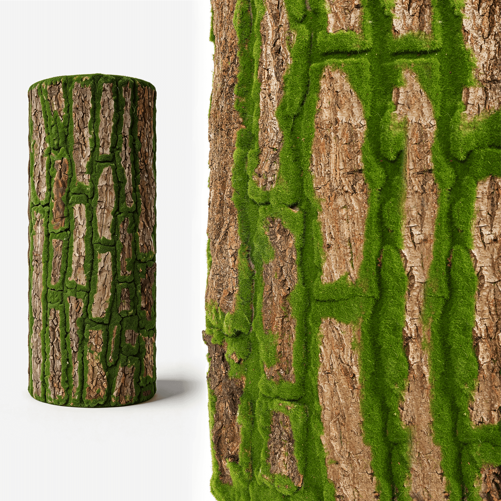 NAHARO 4-pack artificial moss bark rolls, each 39.4 by 19.7 inches
